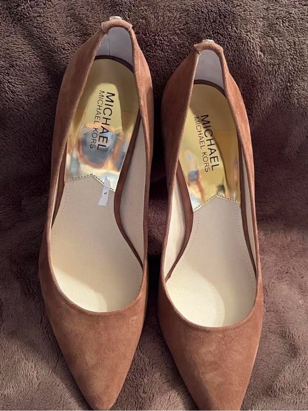 Michael Kors Chestnut Suede Pointed-Toe Pumps